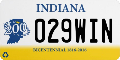 IN license plate 029WIN