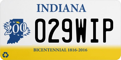 IN license plate 029WIP