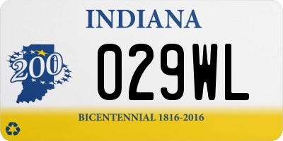 IN license plate 029WL