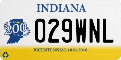 IN license plate 029WNL