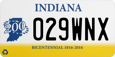 IN license plate 029WNX