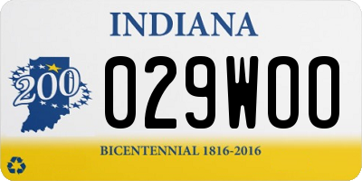 IN license plate 029WOO