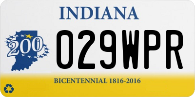 IN license plate 029WPR