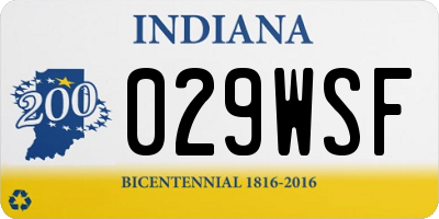 IN license plate 029WSF