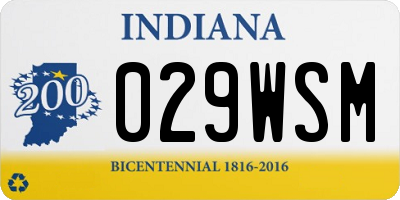 IN license plate 029WSM
