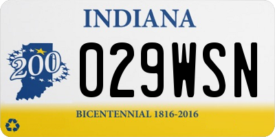 IN license plate 029WSN