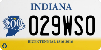 IN license plate 029WSO