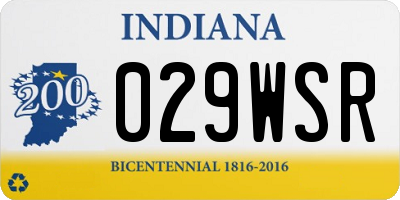 IN license plate 029WSR