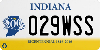 IN license plate 029WSS