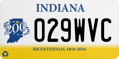 IN license plate 029WVC