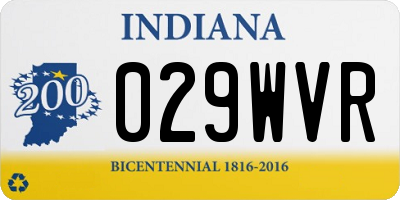IN license plate 029WVR
