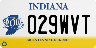 IN license plate 029WVT