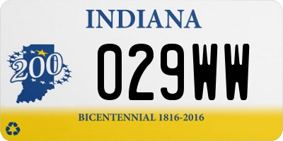 IN license plate 029WW