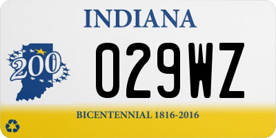 IN license plate 029WZ