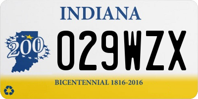 IN license plate 029WZX