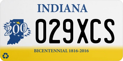 IN license plate 029XCS