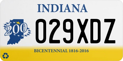 IN license plate 029XDZ