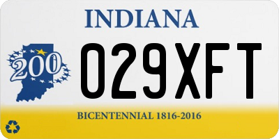 IN license plate 029XFT