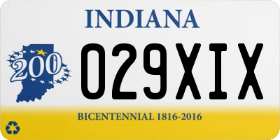 IN license plate 029XIX