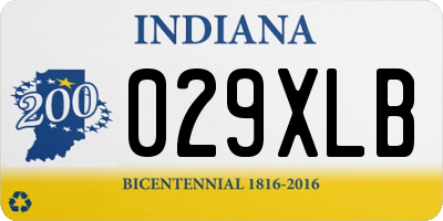 IN license plate 029XLB