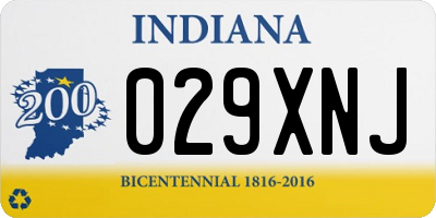 IN license plate 029XNJ