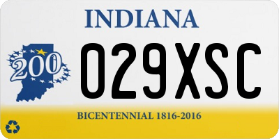 IN license plate 029XSC