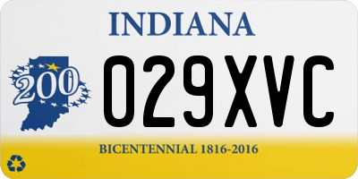 IN license plate 029XVC