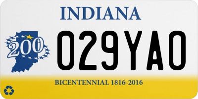 IN license plate 029YAO