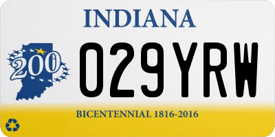 IN license plate 029YRW