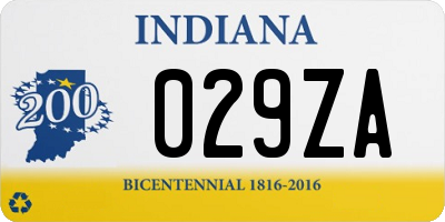 IN license plate 029ZA