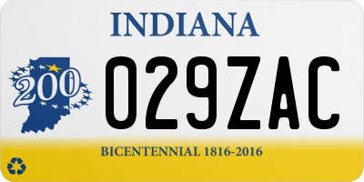 IN license plate 029ZAC