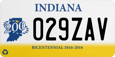 IN license plate 029ZAV