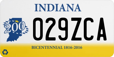 IN license plate 029ZCA