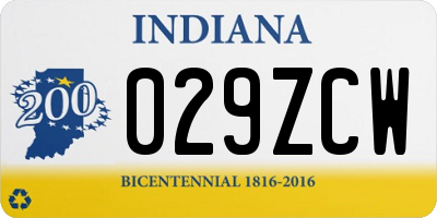 IN license plate 029ZCW