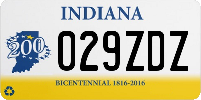 IN license plate 029ZDZ