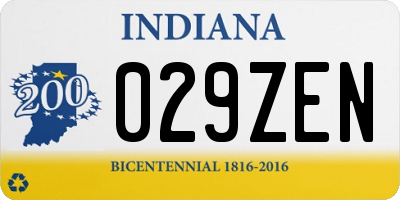 IN license plate 029ZEN