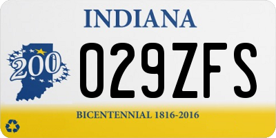 IN license plate 029ZFS