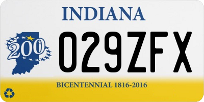 IN license plate 029ZFX
