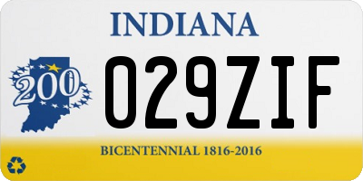 IN license plate 029ZIF