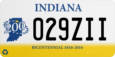IN license plate 029ZII