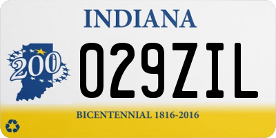IN license plate 029ZIL