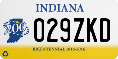 IN license plate 029ZKD