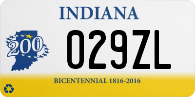 IN license plate 029ZL