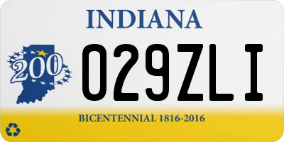 IN license plate 029ZLI