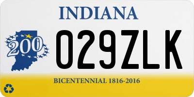 IN license plate 029ZLK