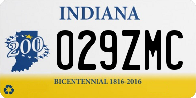 IN license plate 029ZMC