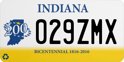 IN license plate 029ZMX