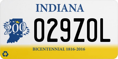 IN license plate 029ZOL