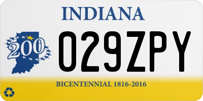 IN license plate 029ZPY