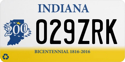 IN license plate 029ZRK